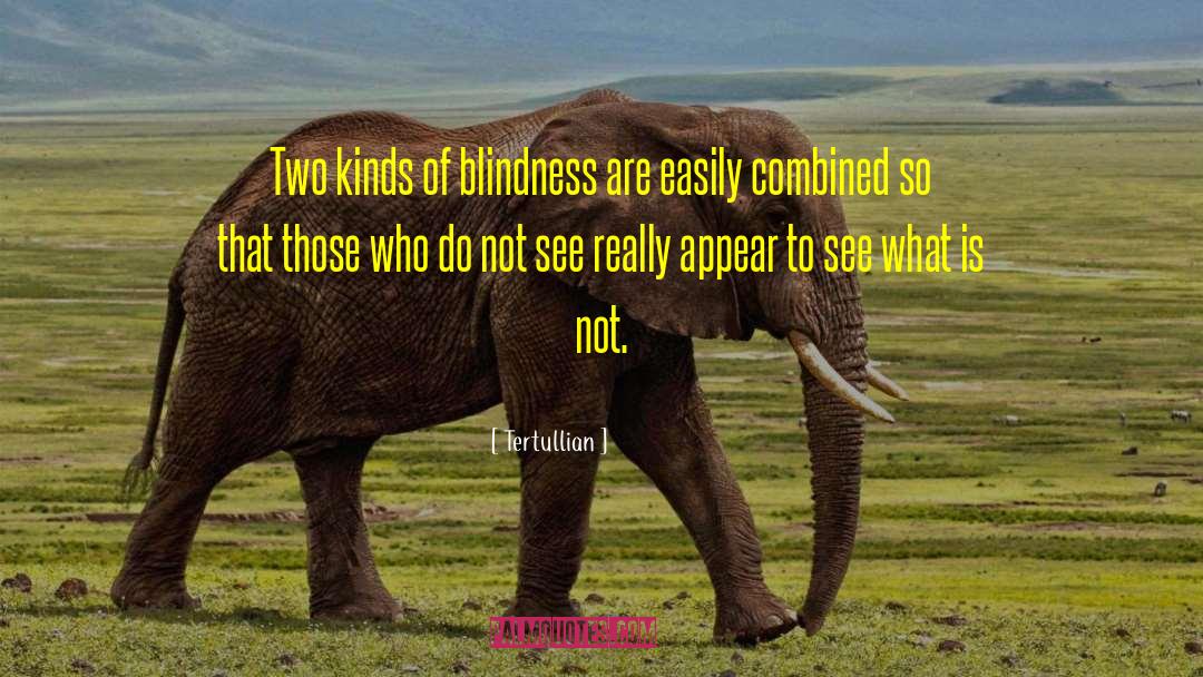 Tertullian Quotes: Two kinds of blindness are