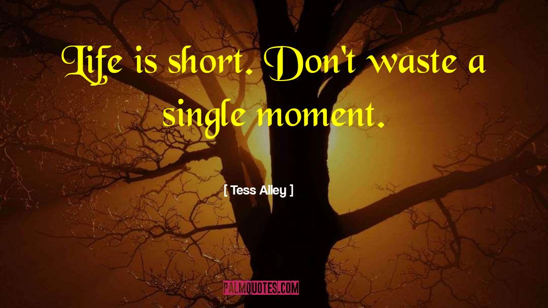 Tess Alley Quotes: Life is short. Don't waste