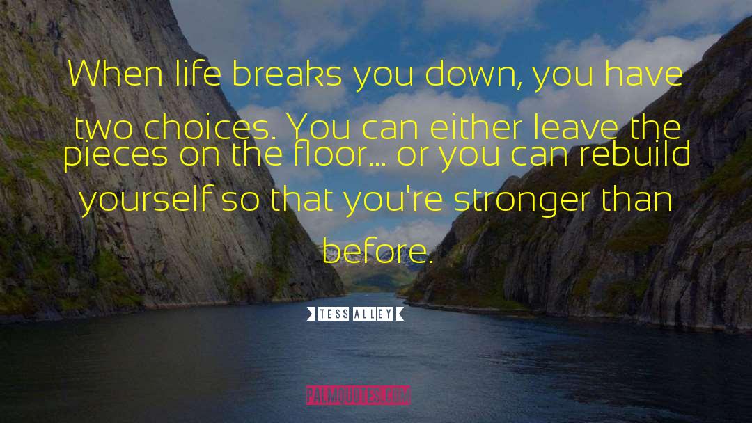 Tess Alley Quotes: When life breaks you down,