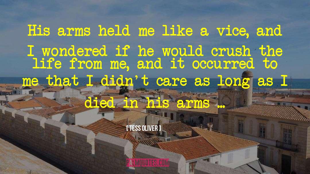 Tess Oliver Quotes: His arms held me like