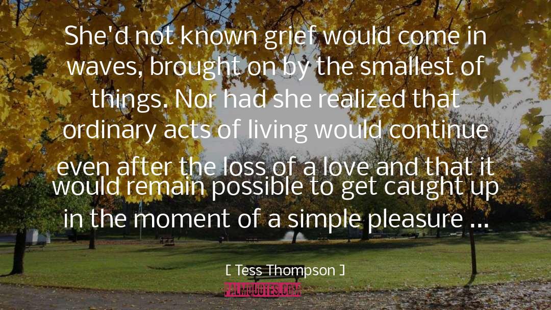 Tess Thompson Quotes: She'd not known grief would