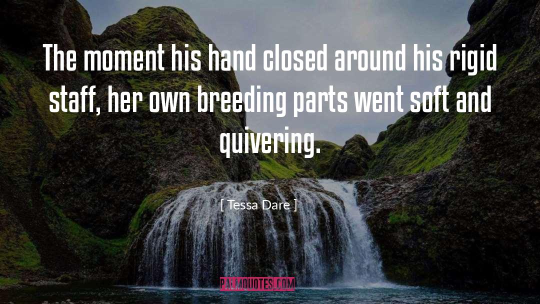 Tessa Dare Quotes: The moment his hand closed