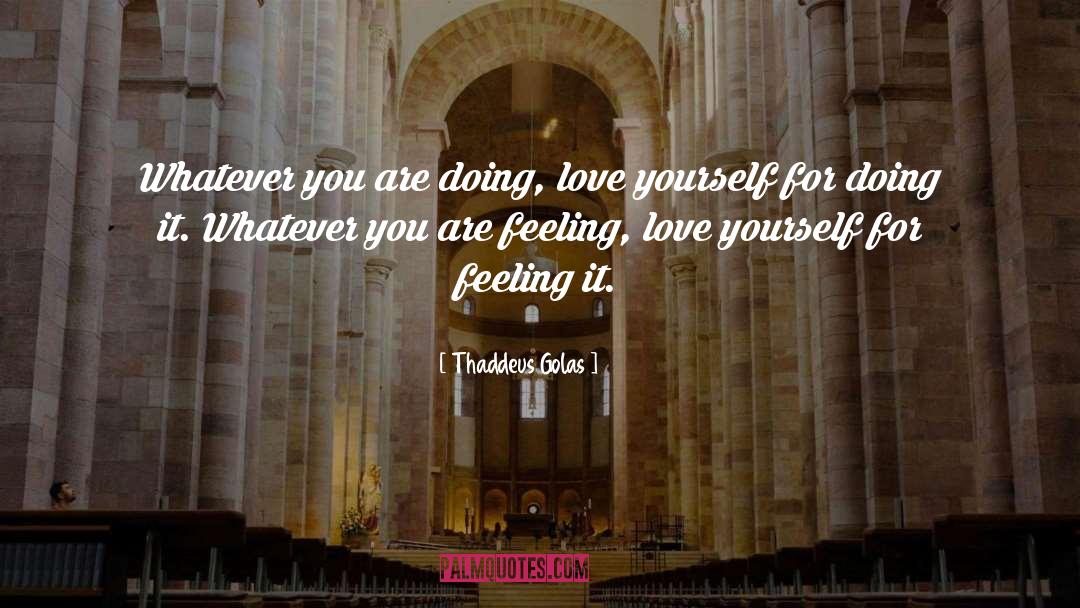 Thaddeus Golas Quotes: Whatever you are doing, love