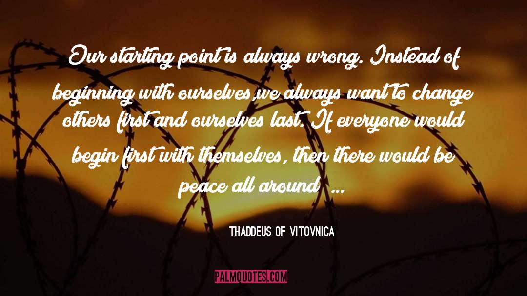 Thaddeus Of Vitovnica Quotes: Our starting point is always