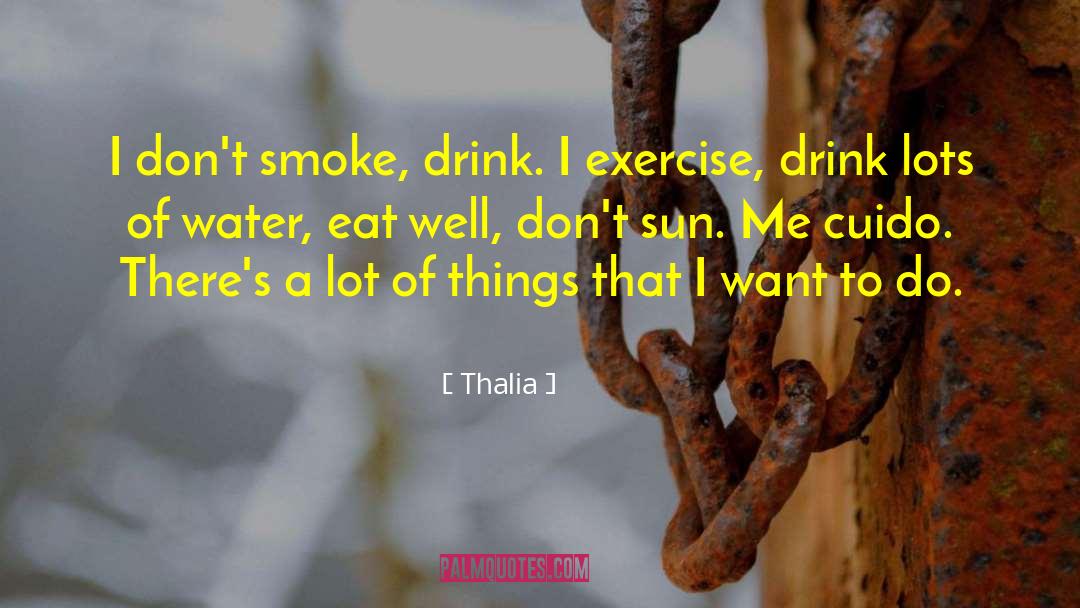 Thalia Quotes: I don't smoke, drink. I