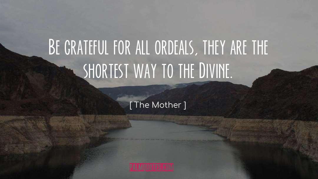 The Mother Quotes: Be grateful for all ordeals,
