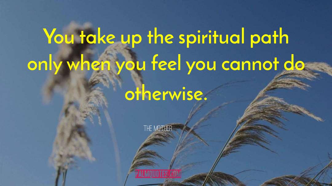 The Mother Quotes: You take up the spiritual