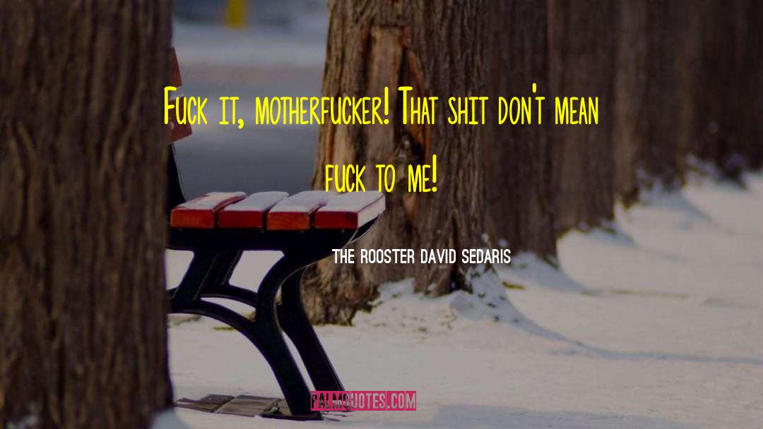 The Rooster David Sedaris Quotes: Fuck it, motherfucker! That shit