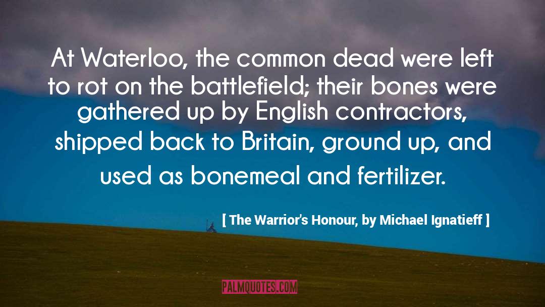 The Warrior's Honour, By Michael Ignatieff Quotes: At Waterloo, the common dead