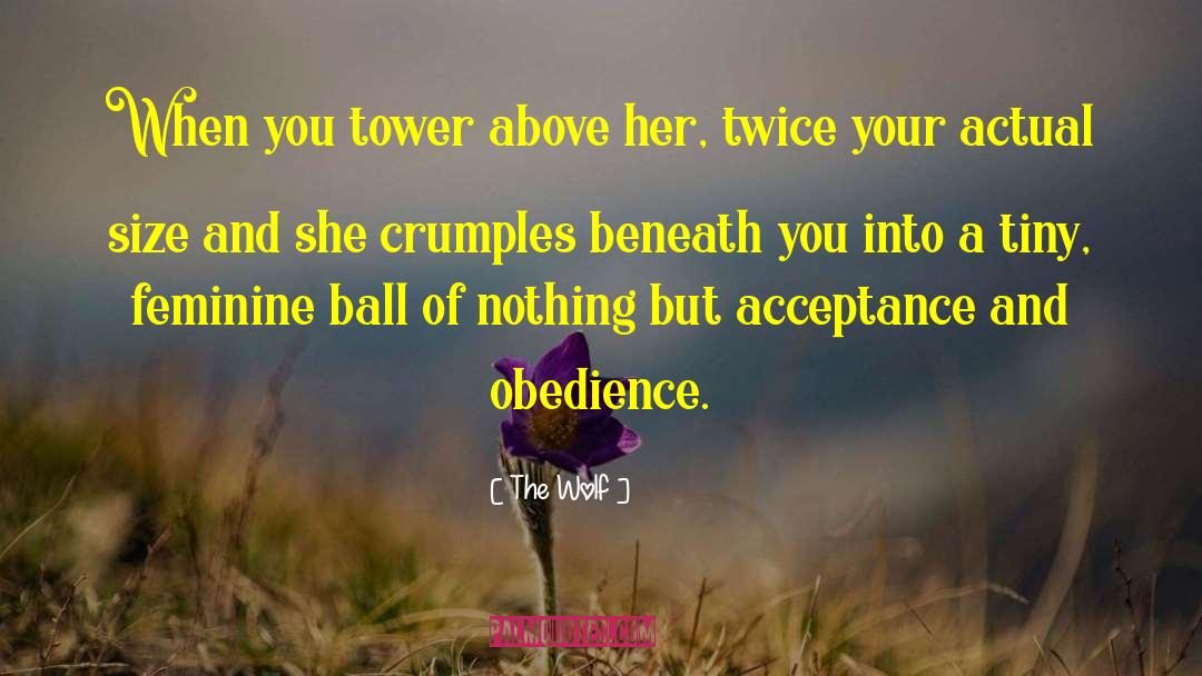 The Wolf Quotes: When you tower above her,