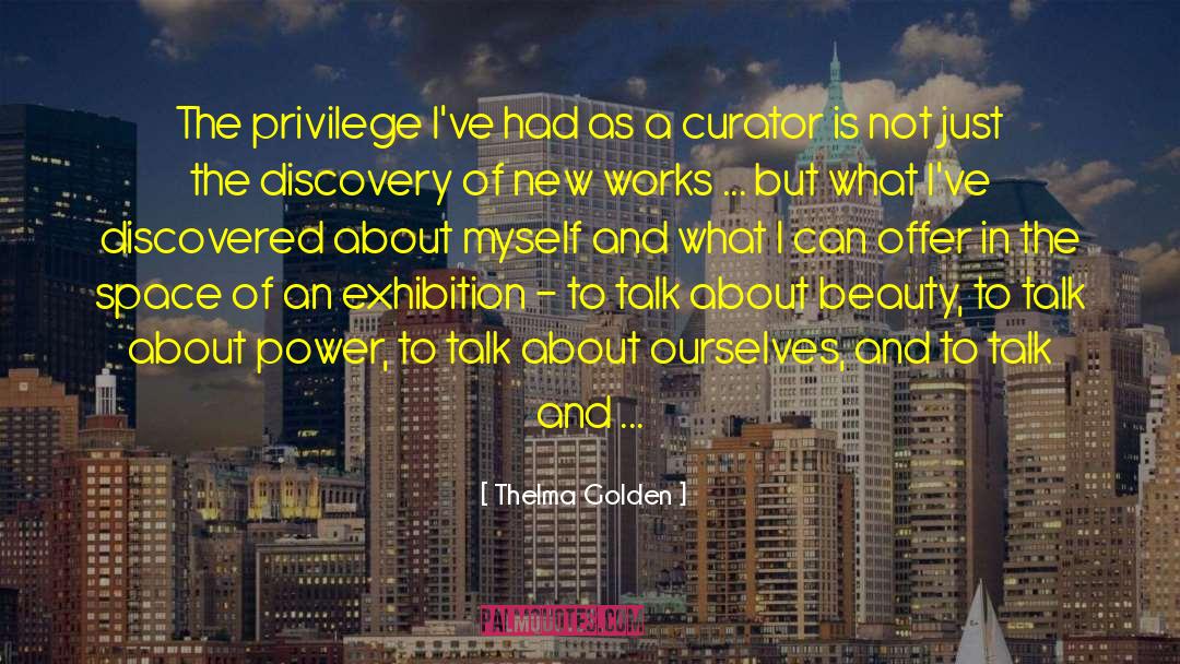 Thelma Golden Quotes: The privilege I've had as