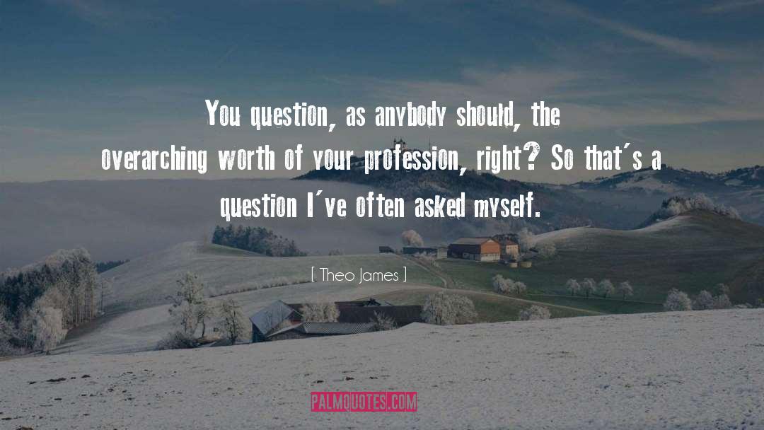 Theo James Quotes: You question, as anybody should,