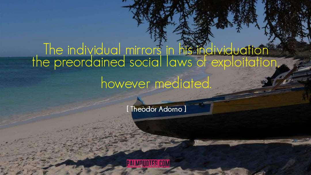 Theodor Adorno Quotes: The individual mirrors in his
