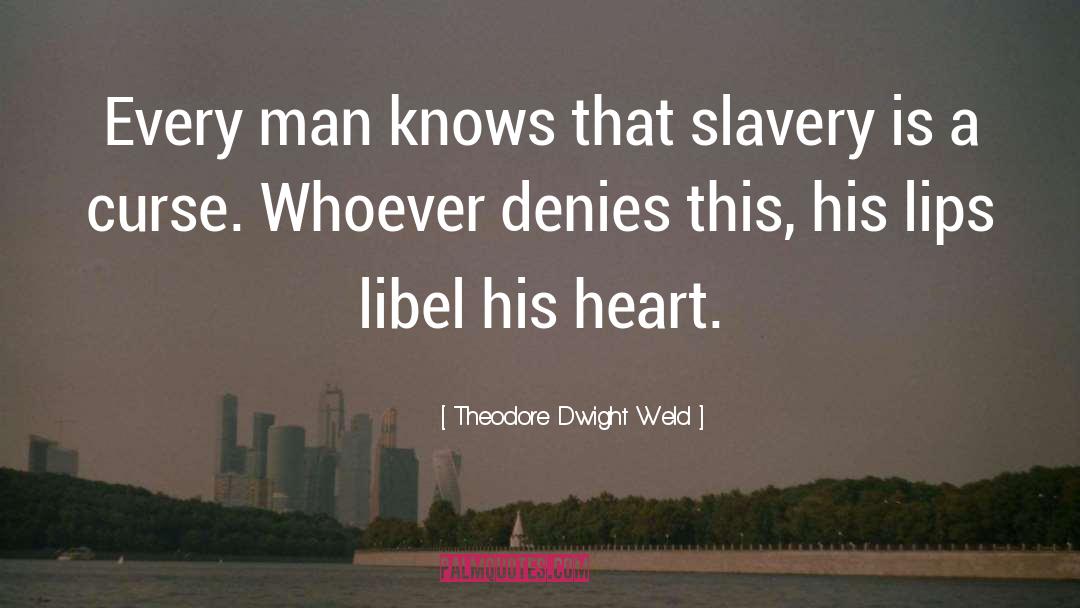 Theodore Dwight Weld Quotes: Every man knows that slavery