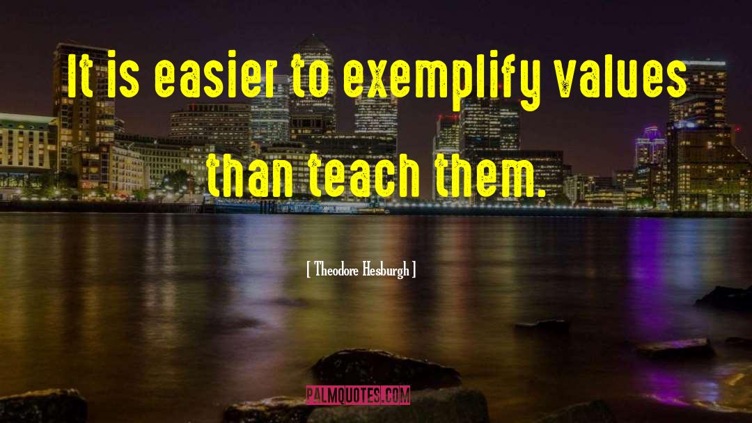 Theodore Hesburgh Quotes: It is easier to exemplify