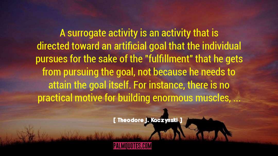 Theodore J. Kaczynski Quotes: A surrogate activity is an