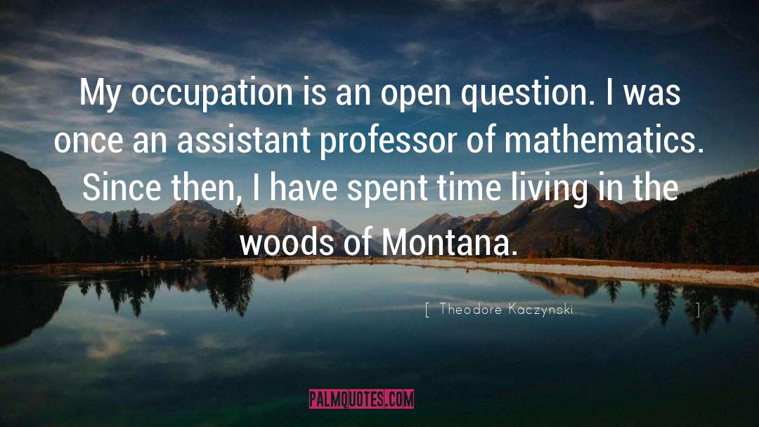 Theodore Kaczynski Quotes: My occupation is an open