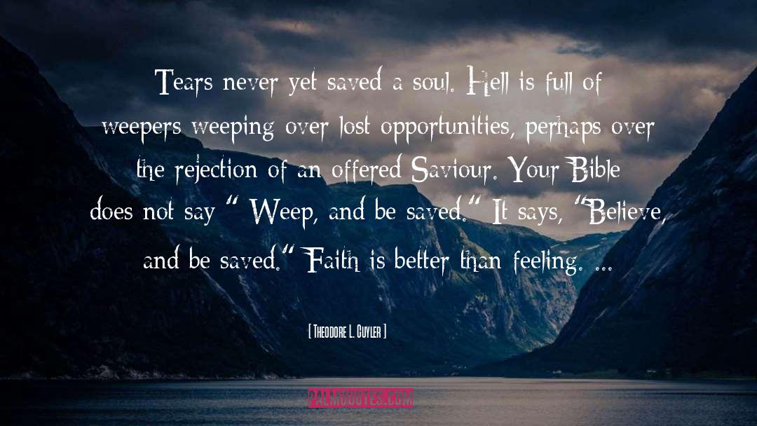 Theodore L. Cuyler Quotes: Tears never yet saved a