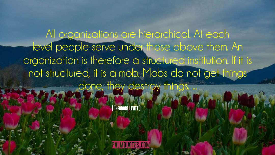 Theodore Levitt Quotes: All organizations are hierarchical. At