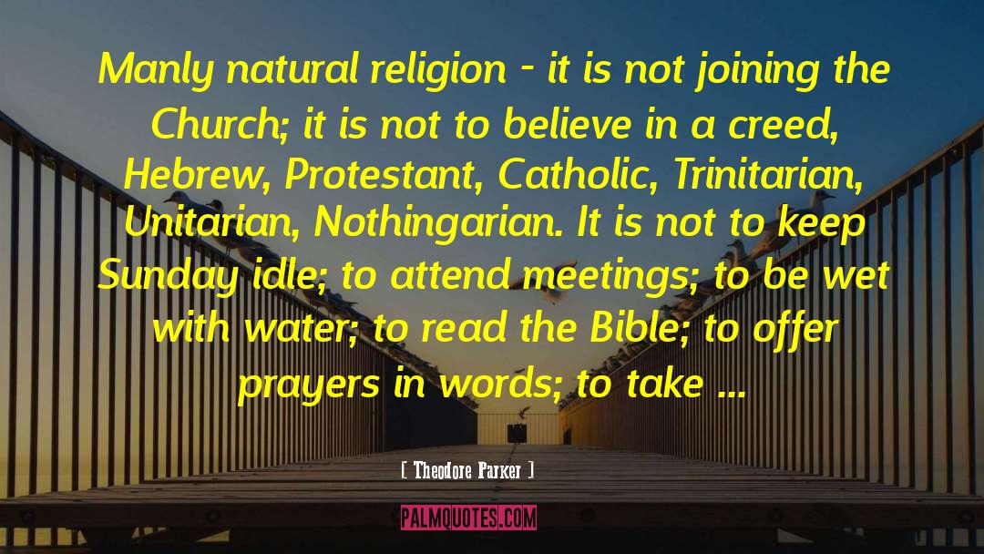 Theodore Parker Quotes: Manly natural religion - it