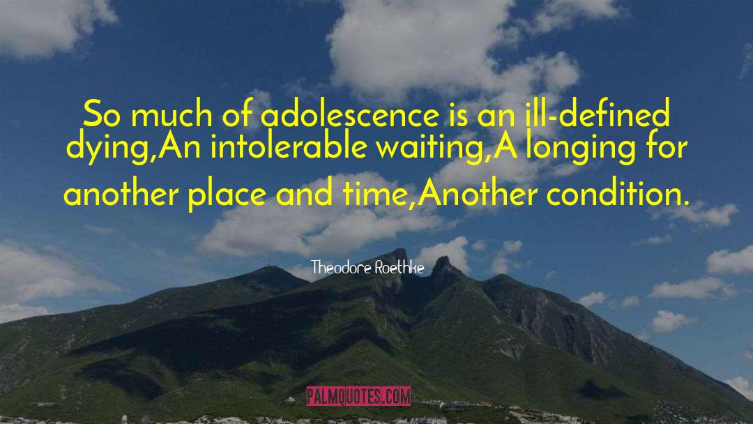 Theodore Roethke Quotes: So much of adolescence is
