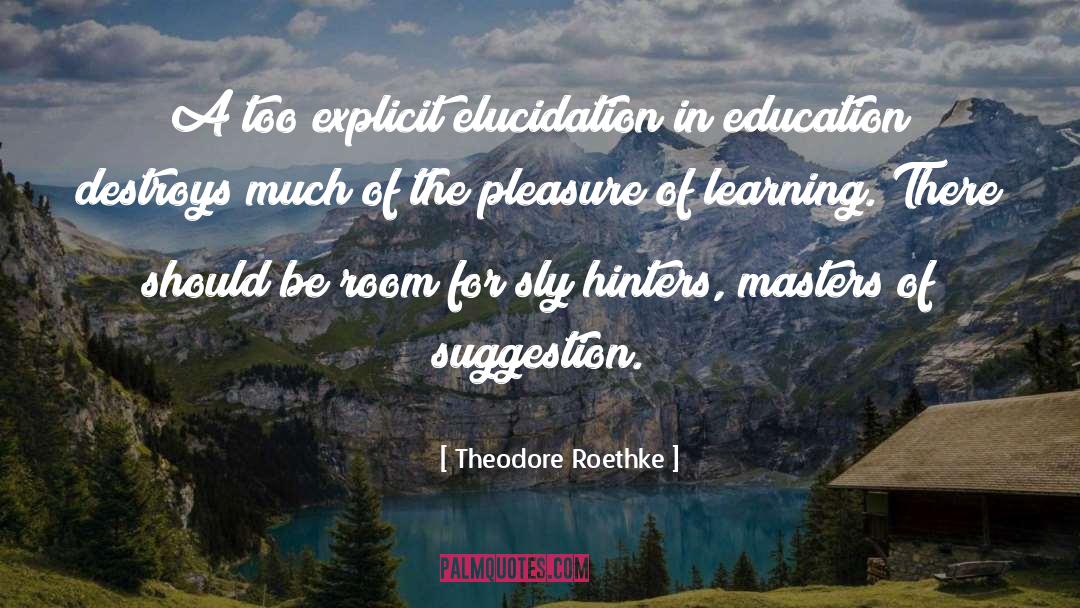 Theodore Roethke Quotes: A too explicit elucidation in