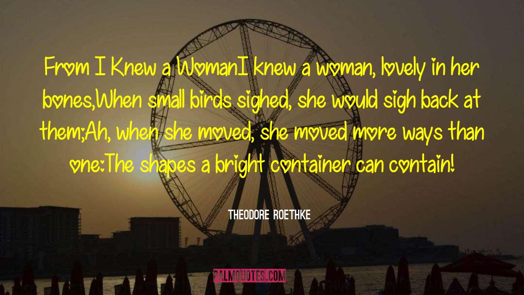 Theodore Roethke Quotes: From I Knew a Woman<br>I