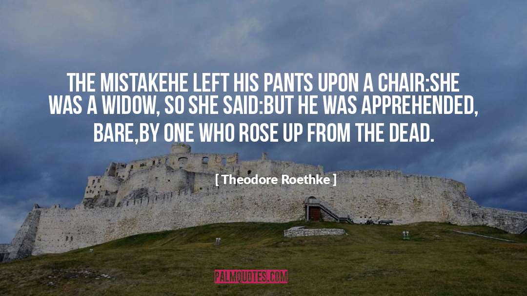 Theodore Roethke Quotes: The Mistake<br>He left his pants