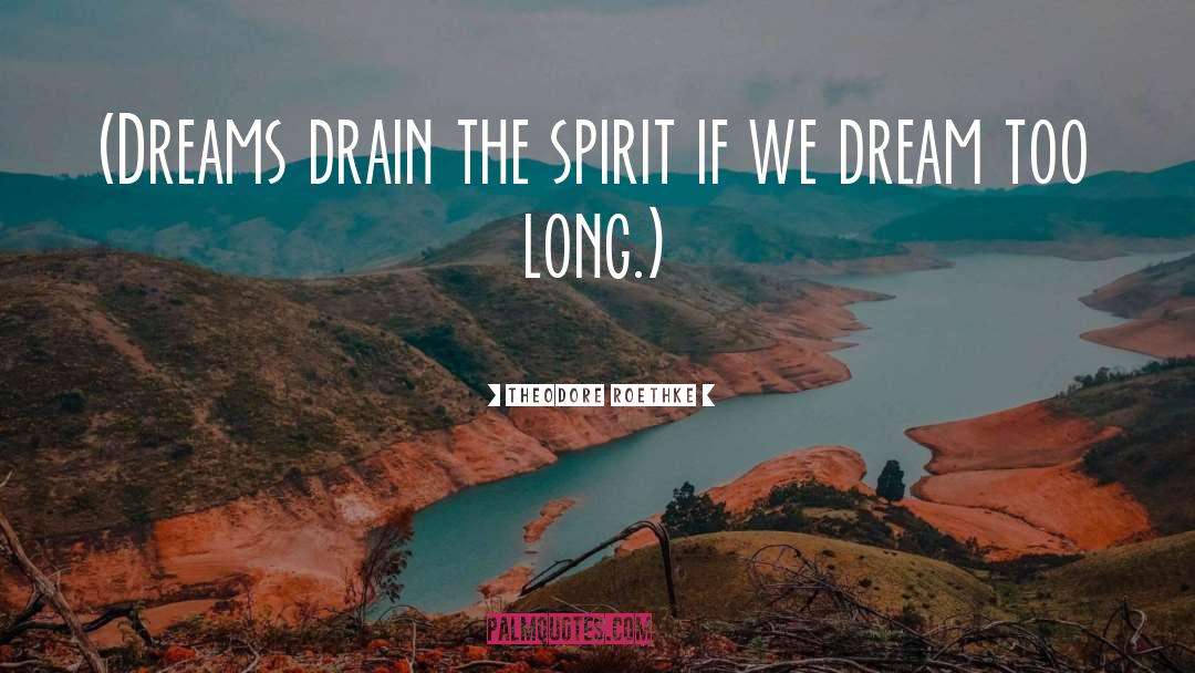 Theodore Roethke Quotes: (Dreams drain the spirit if