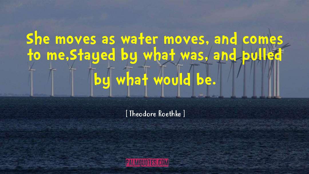 Theodore Roethke Quotes: She moves as water moves,