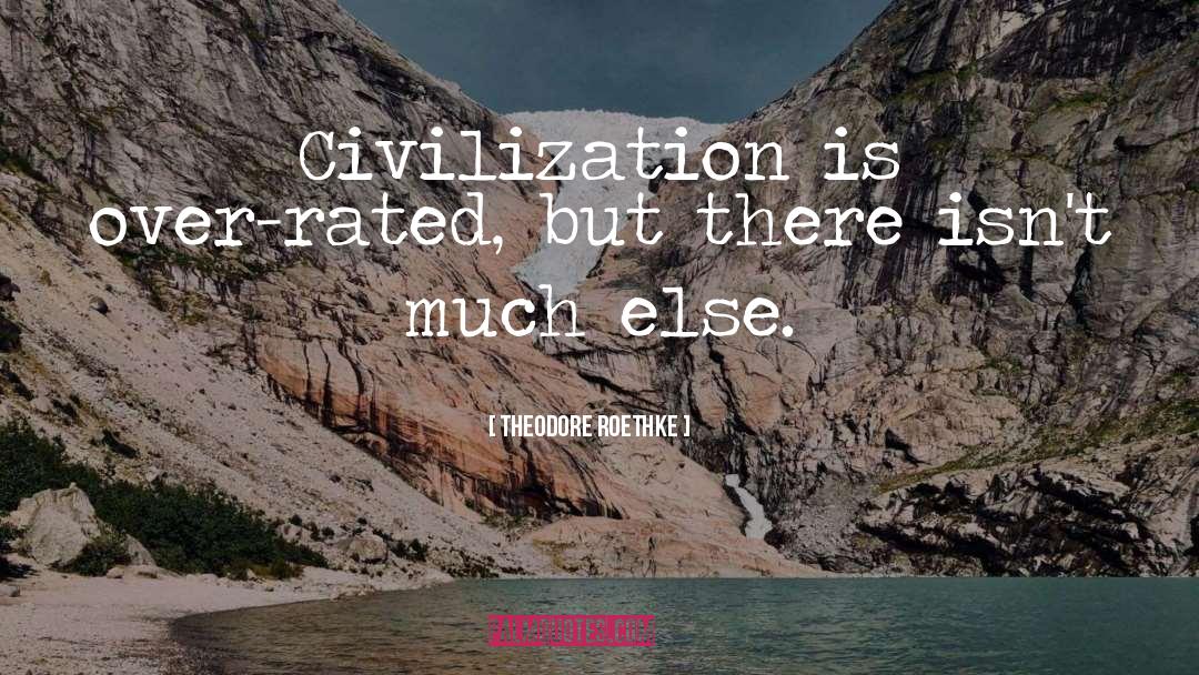 Theodore Roethke Quotes: Civilization is over-rated, but there