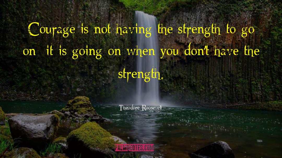 Theodore Roosevelt Quotes: Courage is not having the