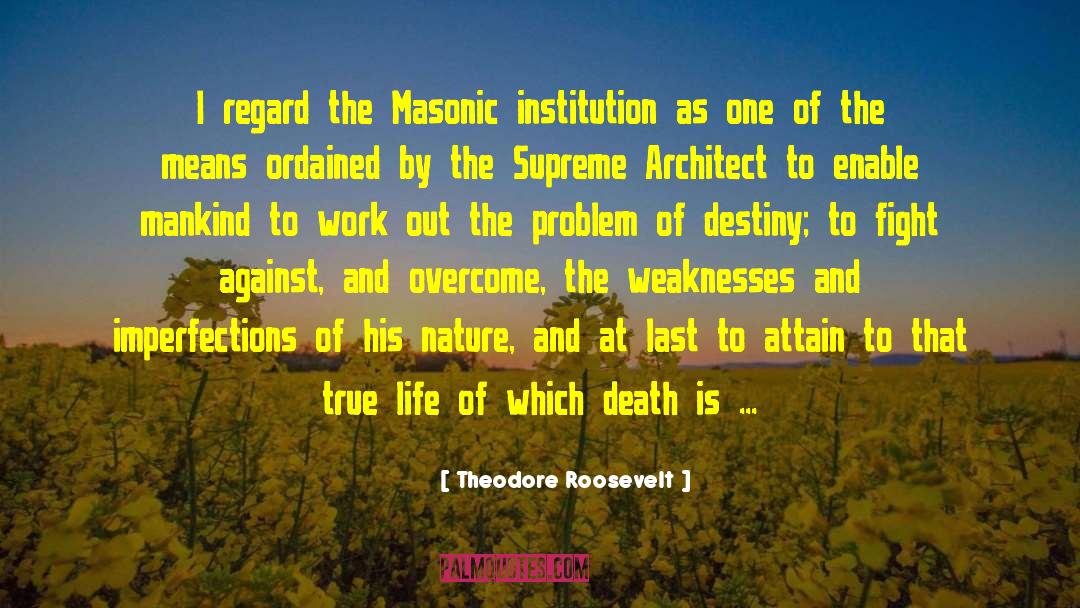 Theodore Roosevelt Quotes: I regard the Masonic institution