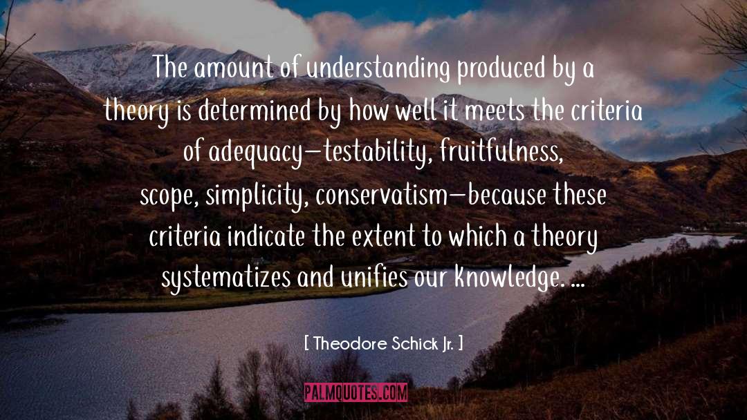 Theodore Schick Jr. Quotes: The amount of understanding produced