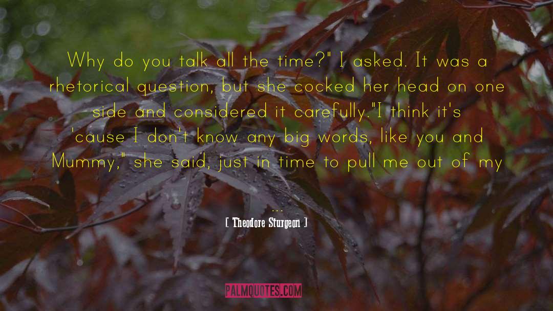 Theodore Sturgeon Quotes: Why do you talk all