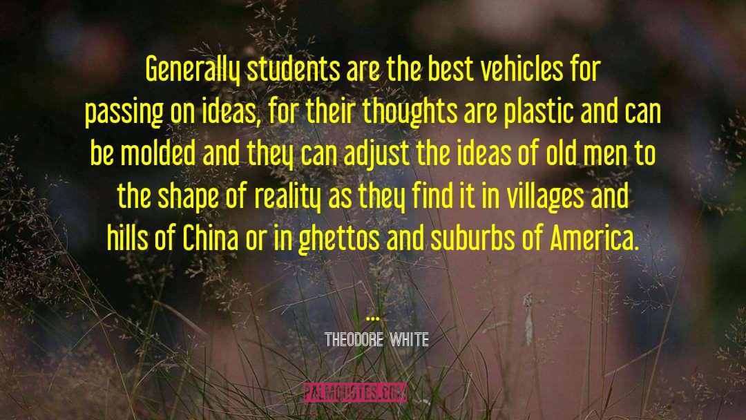 Theodore White Quotes: Generally students are the best