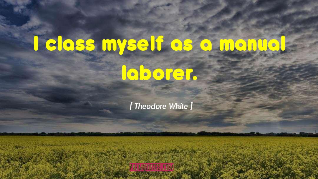 Theodore White Quotes: I class myself as a