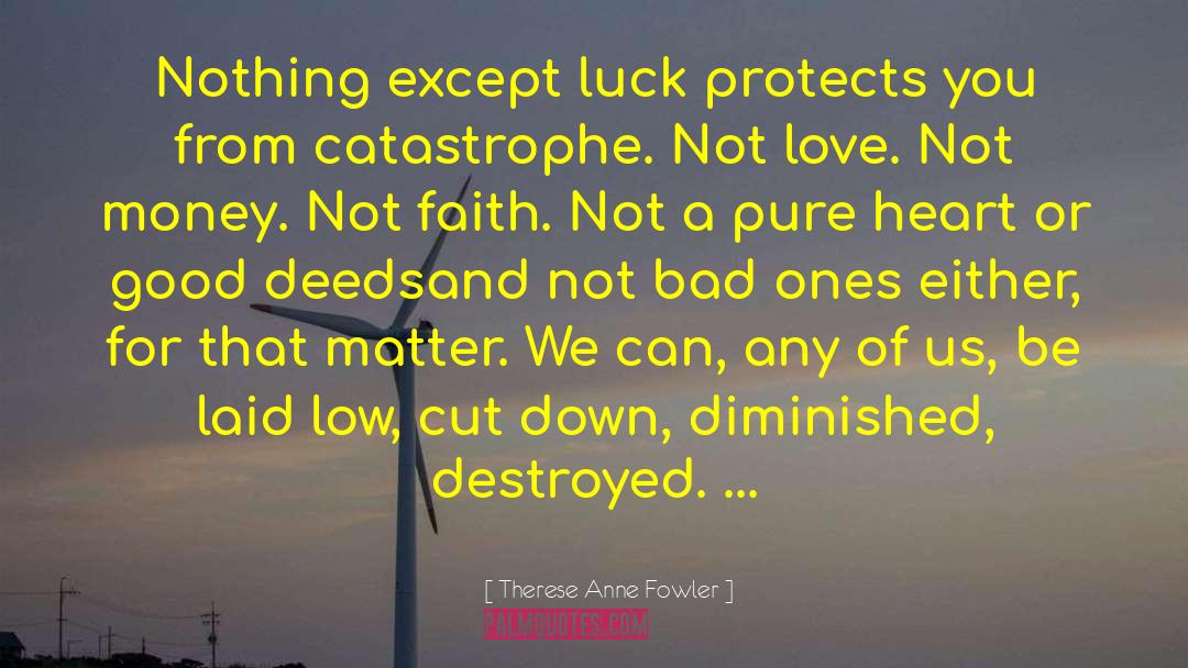 Therese Anne Fowler Quotes: Nothing except luck protects you