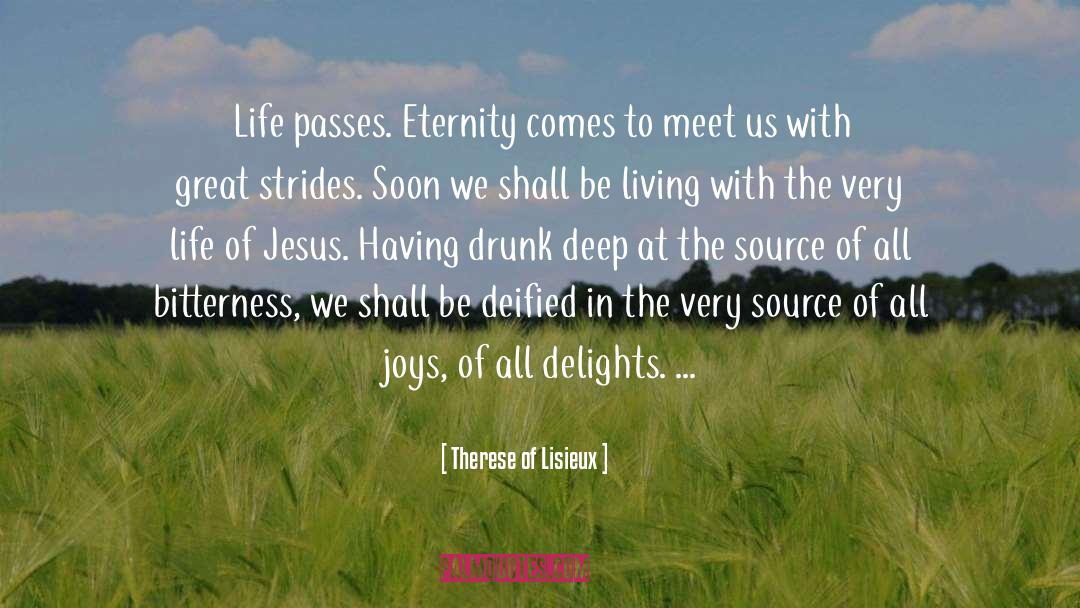 Therese Of Lisieux Quotes: Life passes. Eternity comes to