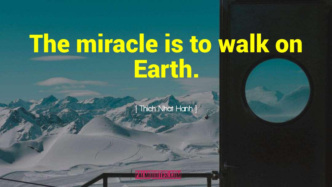 Thich Nhat Hanh Quotes: The miracle is to walk