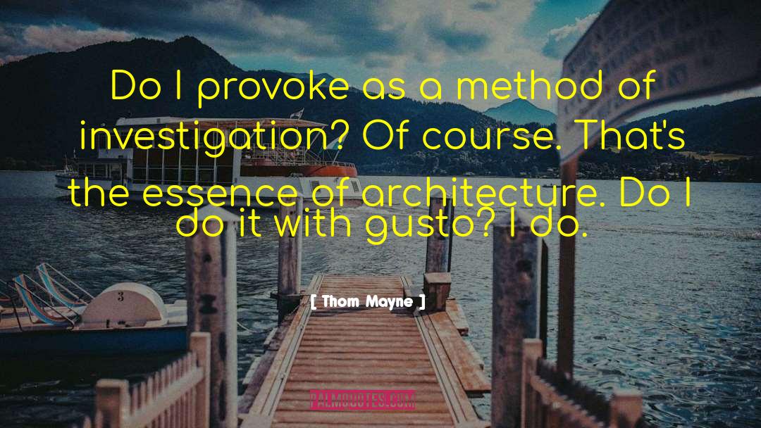 Thom Mayne Quotes: Do I provoke as a