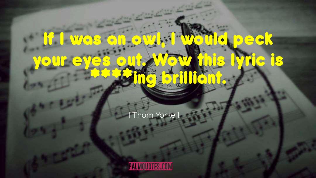 Thom Yorke Quotes: If I was an owl,