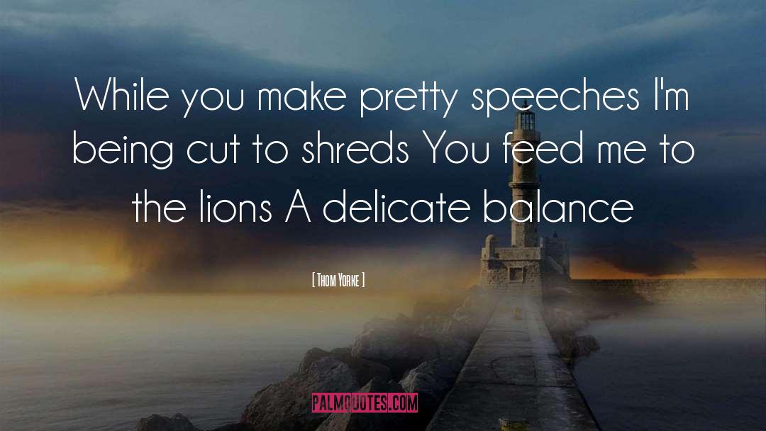 Thom Yorke Quotes: While you make pretty speeches