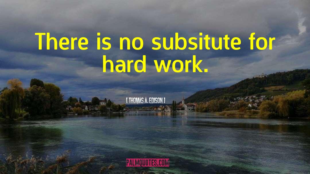 Thomas A. Edison Quotes: There is no subsitute for