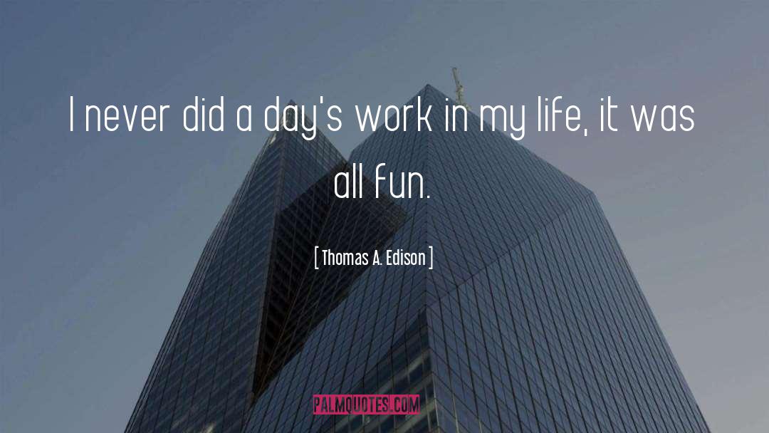 Thomas A. Edison Quotes: I never did a day's