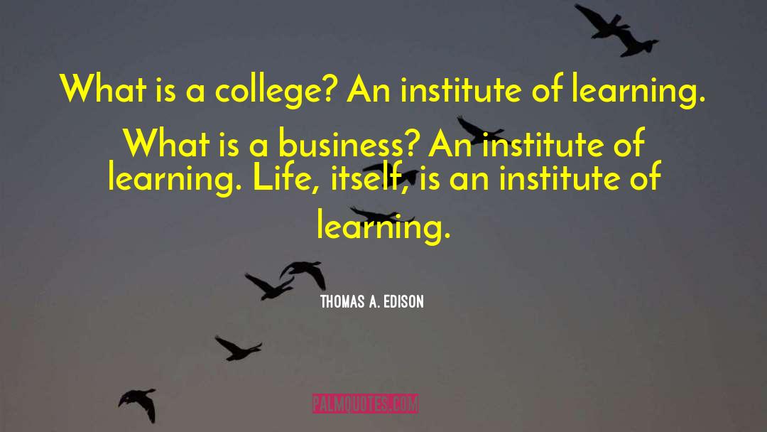 Thomas A. Edison Quotes: What is a college? An