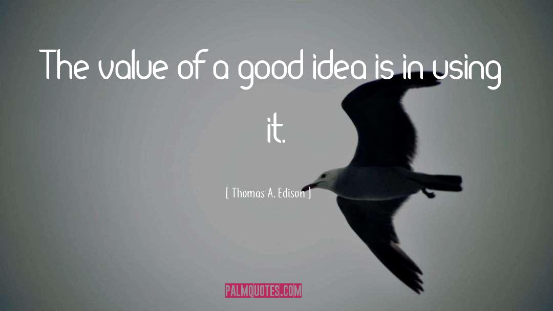 Thomas A. Edison Quotes: The value of a good