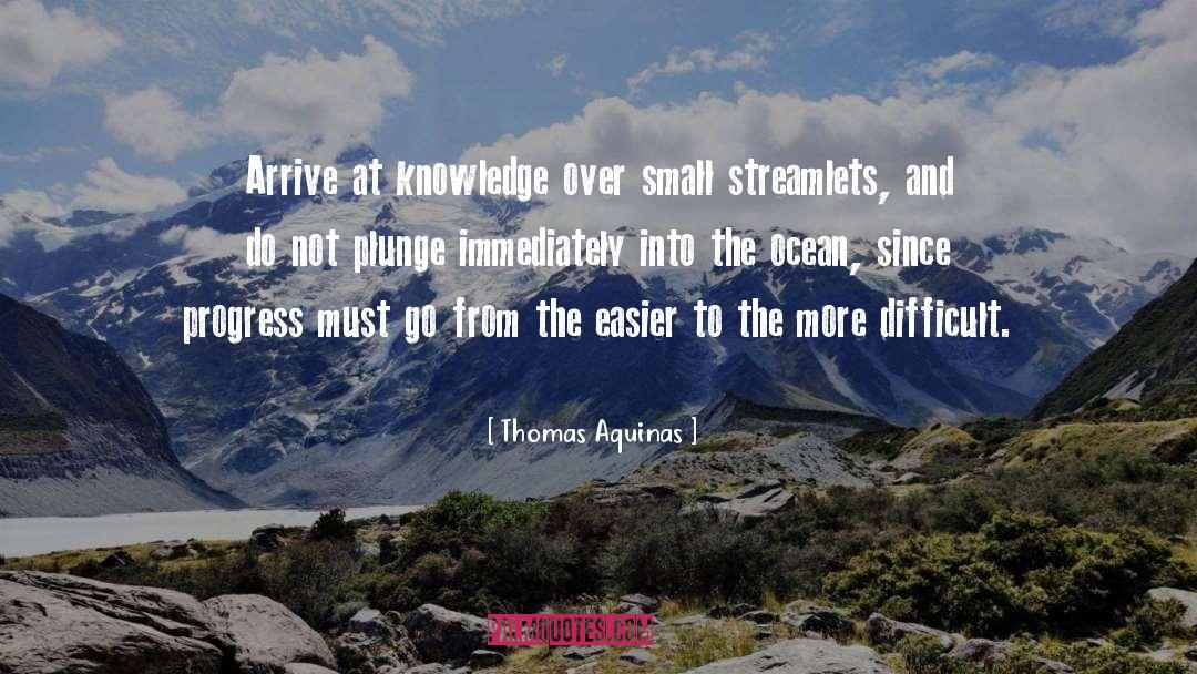 Thomas Aquinas Quotes: Arrive at knowledge over small