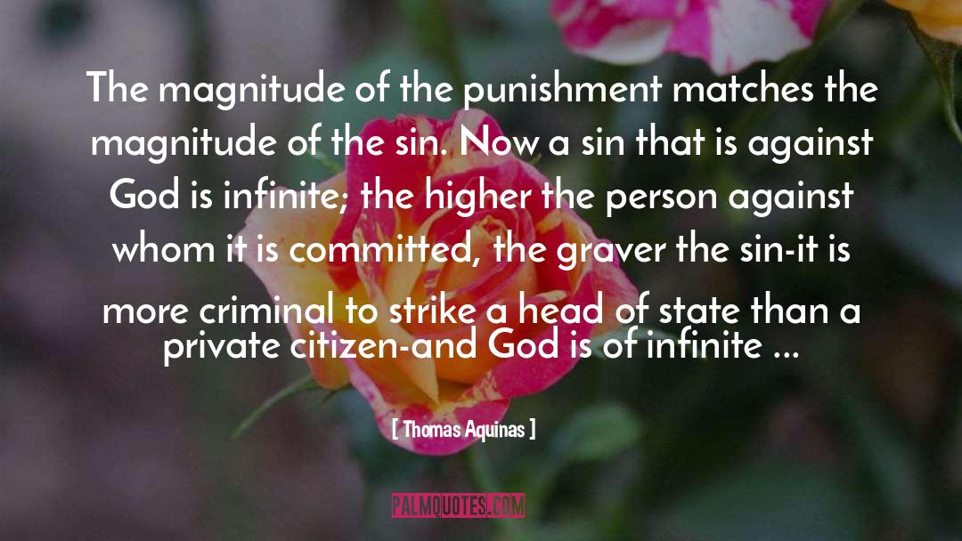 Thomas Aquinas Quotes: The magnitude of the punishment