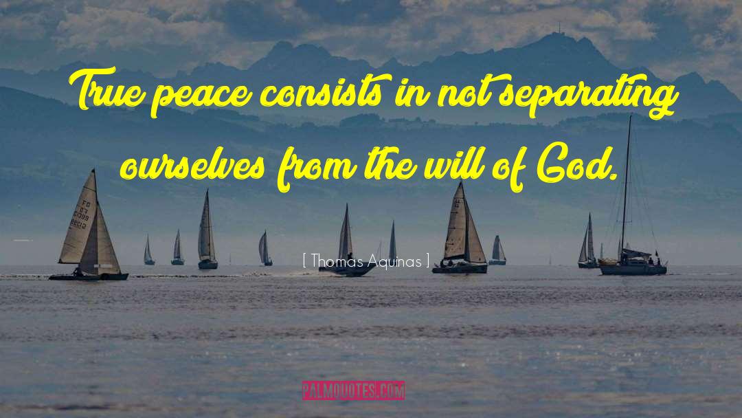 Thomas Aquinas Quotes: True peace consists in not
